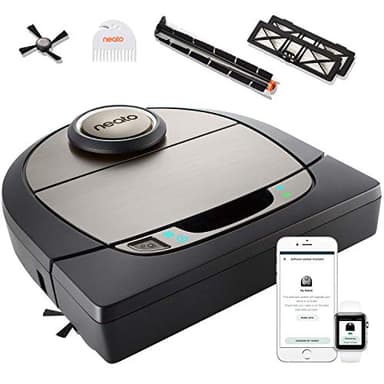 Neato Robotics D750 Premium Pet Edition, Compatibile con Alexa, Robot aspirapolvere con stazione di ricarica, Vita della batteria 120 min, Wi-Fi e App