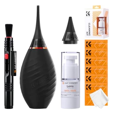 K&F CONCEPT 10 in 1 Kit Pulizia Fotocamera, Kit Pulizia per Fotocamere DSLR, Reflex, Mirrorless, Lenti, Filtri, Obiettivi, Sensori, Accessori per la Pulizia della Fotocamera per Canon Nikon Sony