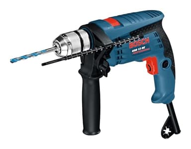 Bosch Professional Trapano con percussione GSB 13 RE (Motore da 600 Watt, incl. asta di profondità 210 mm, mandrino autoserrante 13 mm)