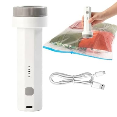 Electric Pump - Cordless Ergonomic Compressor, Vacuum Storage Bag Inflator | Portable Compression Air Device With Fast Pumping, Outdoor Accessory For Blankets Bedding Mattress Luggage Floats Camping G