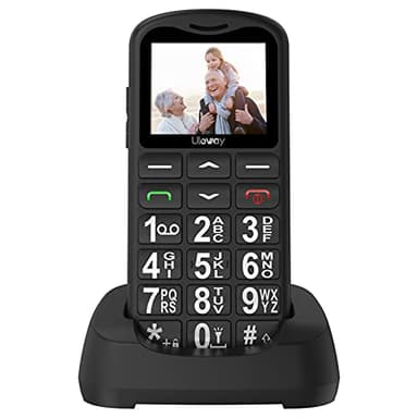 CHAKEYAKE Telefono Cellulare per Persone Anziane, GSM Dual Sim con Tasti Grandi e Facile da Usare | Funzione SOS,Batteria di Grande Capacità | Volume Alto Con Base di Ricarica | Nero