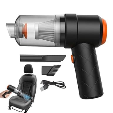 Car Vacuum | High Power Washable Non-Slip Cleaner, Portable Cordless Vehicle Vacuum | Multi- Cleaning Tool For Interior Upholstery Seats Home Office Pet Carpet Desk Furniture Computer, Compact
