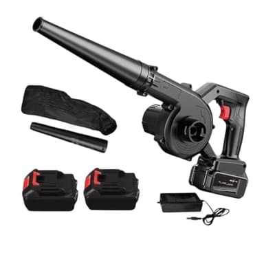 BDIT 2-in-1 Cordless Brushless Battery Blower & Vacuum – Compatible with 2 Battery – Electric Leaf Blower for Lawn Care, Car Cleaning, Dust & Bubble Removal, color blue or black