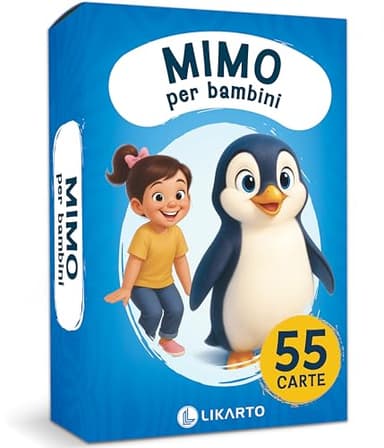 LIKARTO Mimo per bambini, 55 carte, gioco di indovinelli