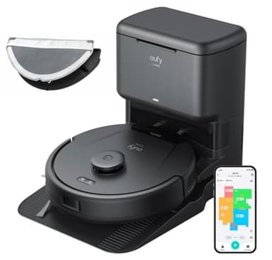 eufy L60 Robot Lavapavimenti e Aspirapolvere con Stazione Autopulente, 5000 Pa, Navigazione Laser iPath, per la pulizia profonda dei pavimenti, ideale per capelli e pavimenti duri (Ricondizionato)